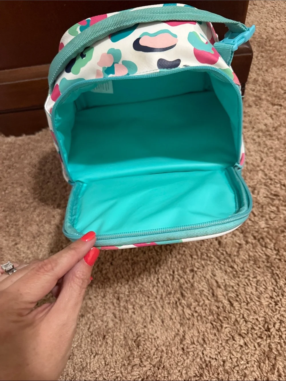Swig Teal Floral Print Insulated Women’s Lunch Bag